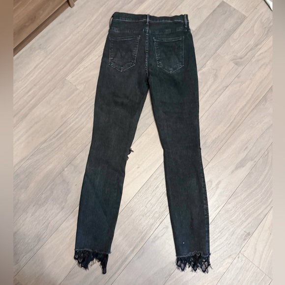 Mother High Waist Dragged Ankle Fray lace Jeans - Picture 4 of 8